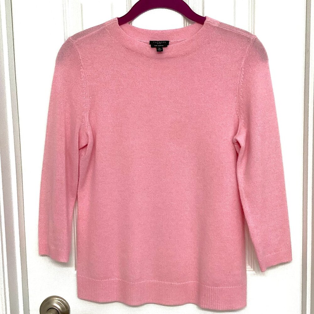 100% Cashmere Sweater in Easter Pink Color, Womens Small Petite Talbots
